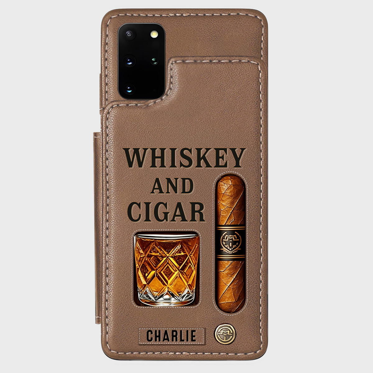 Whiskey & Cigar - Personalisierte Whisky-Handyhülle