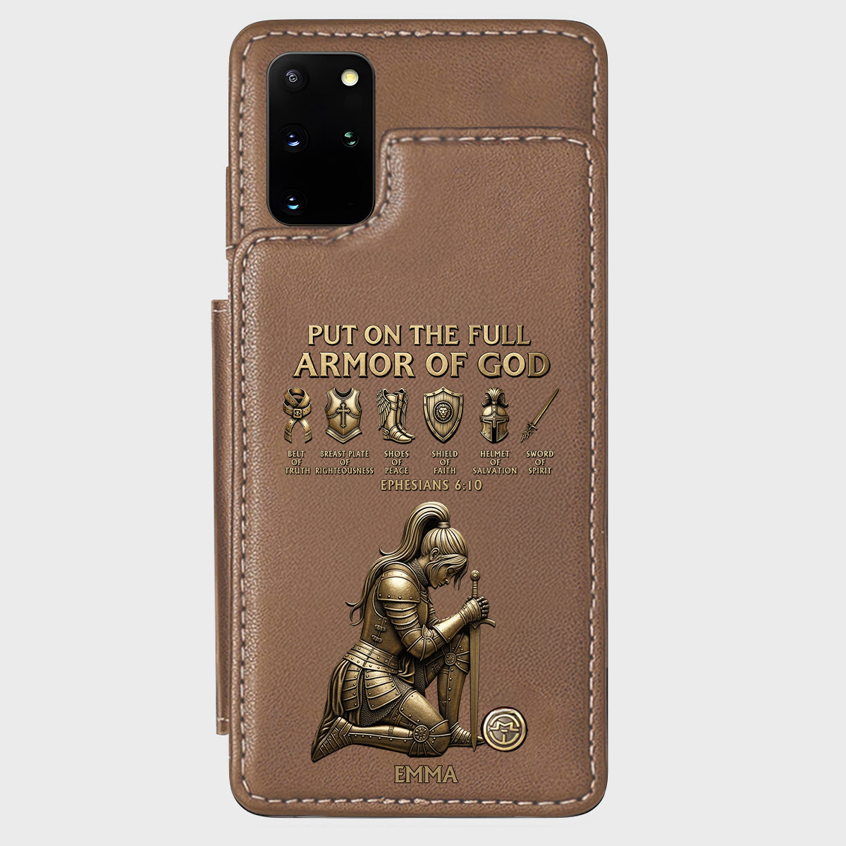 Put On The Full Amor Of God - Personalized Christian Wallet Phone Case