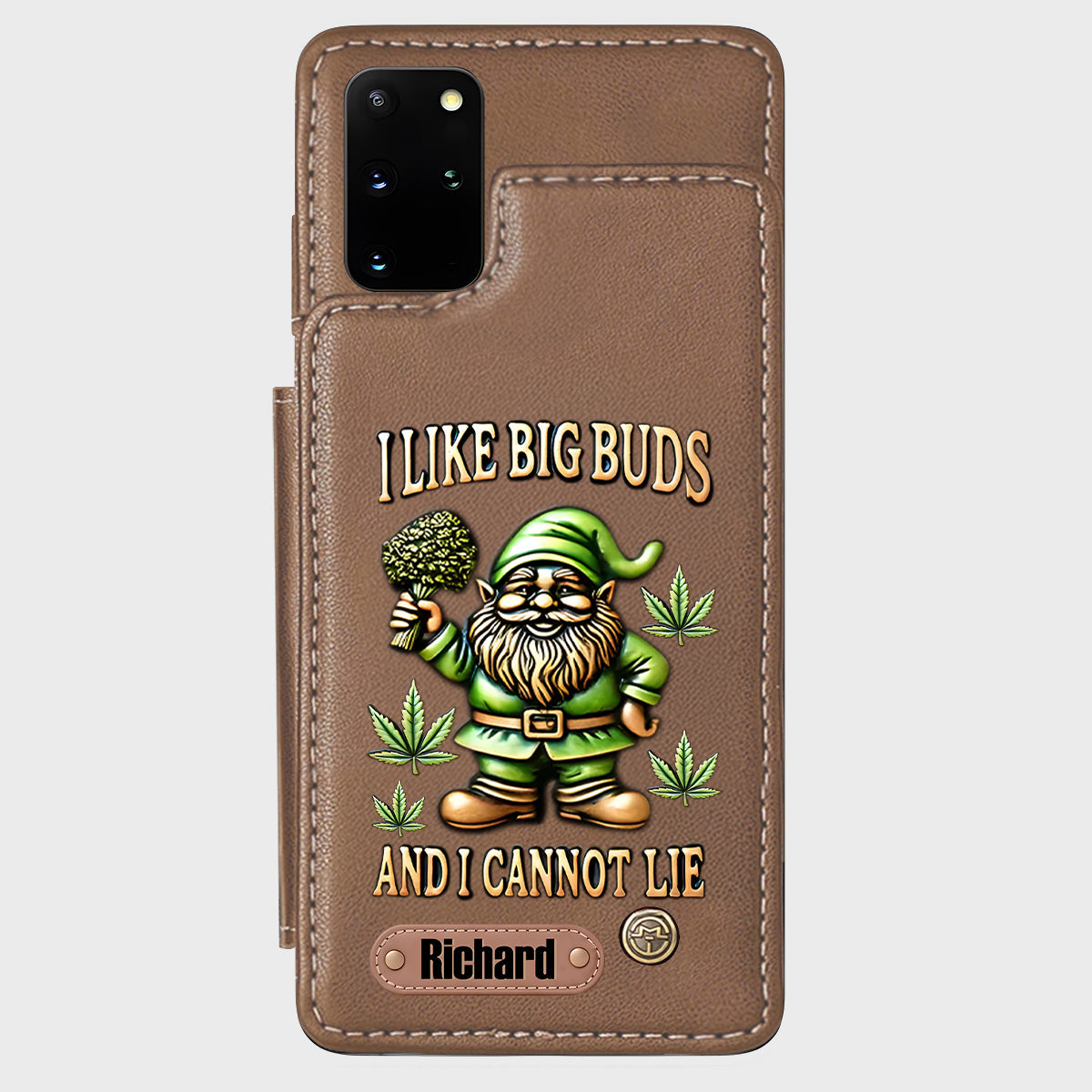 J'aime les grosses têtes - Étui portefeuille de téléphone personnalisé sur le thème du cannabis