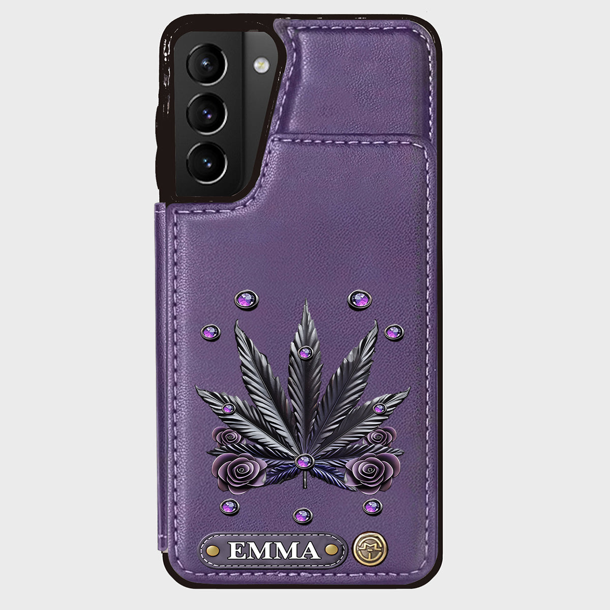 Étui portefeuille pour téléphone personnalisé avec motif cannabis - Magnifiques motifs de marijuana