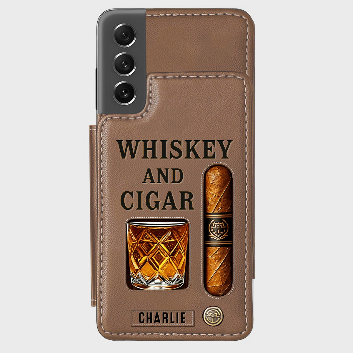 Whiskey & Cigar - Personalisierte Whisky-Handyhülle