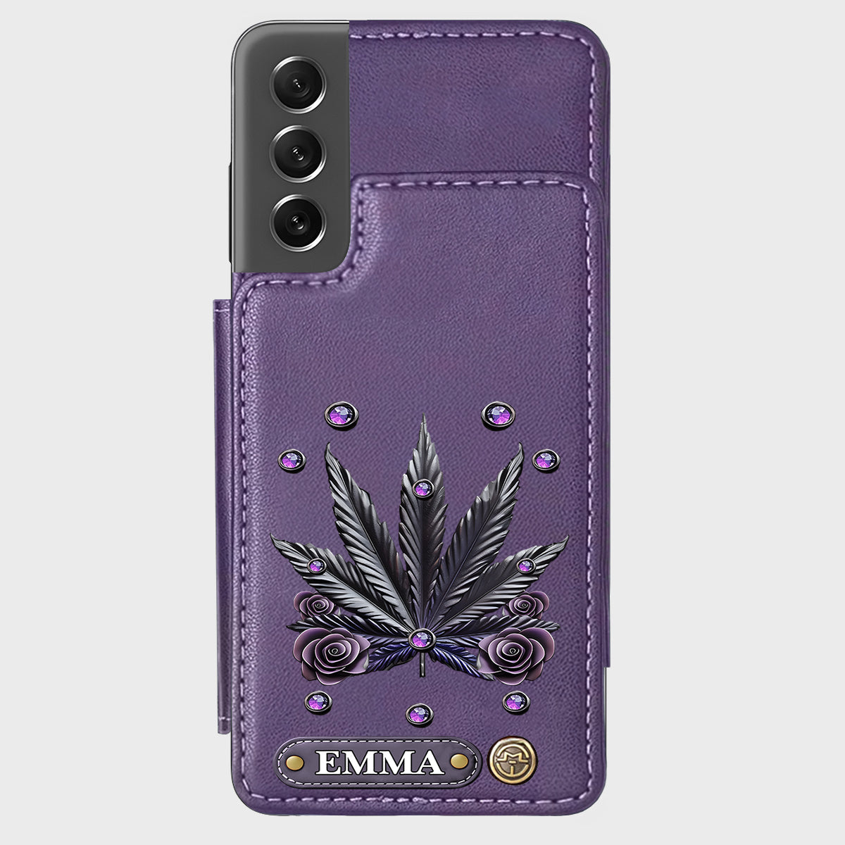 Étui portefeuille pour téléphone personnalisé avec motif cannabis - Magnifiques motifs de marijuana
