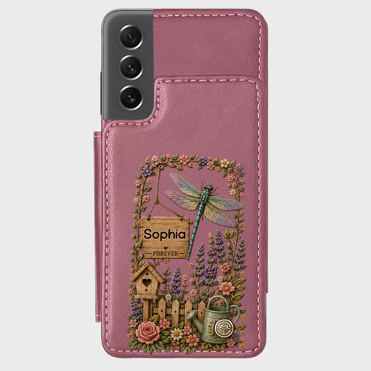 Humingbird, Dragonfly - Personalized Gardening Wallet Phone Case