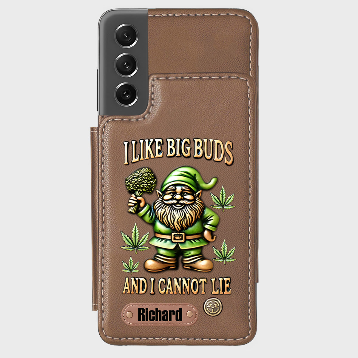 J'aime les grosses têtes - Étui portefeuille de téléphone personnalisé sur le thème du cannabis