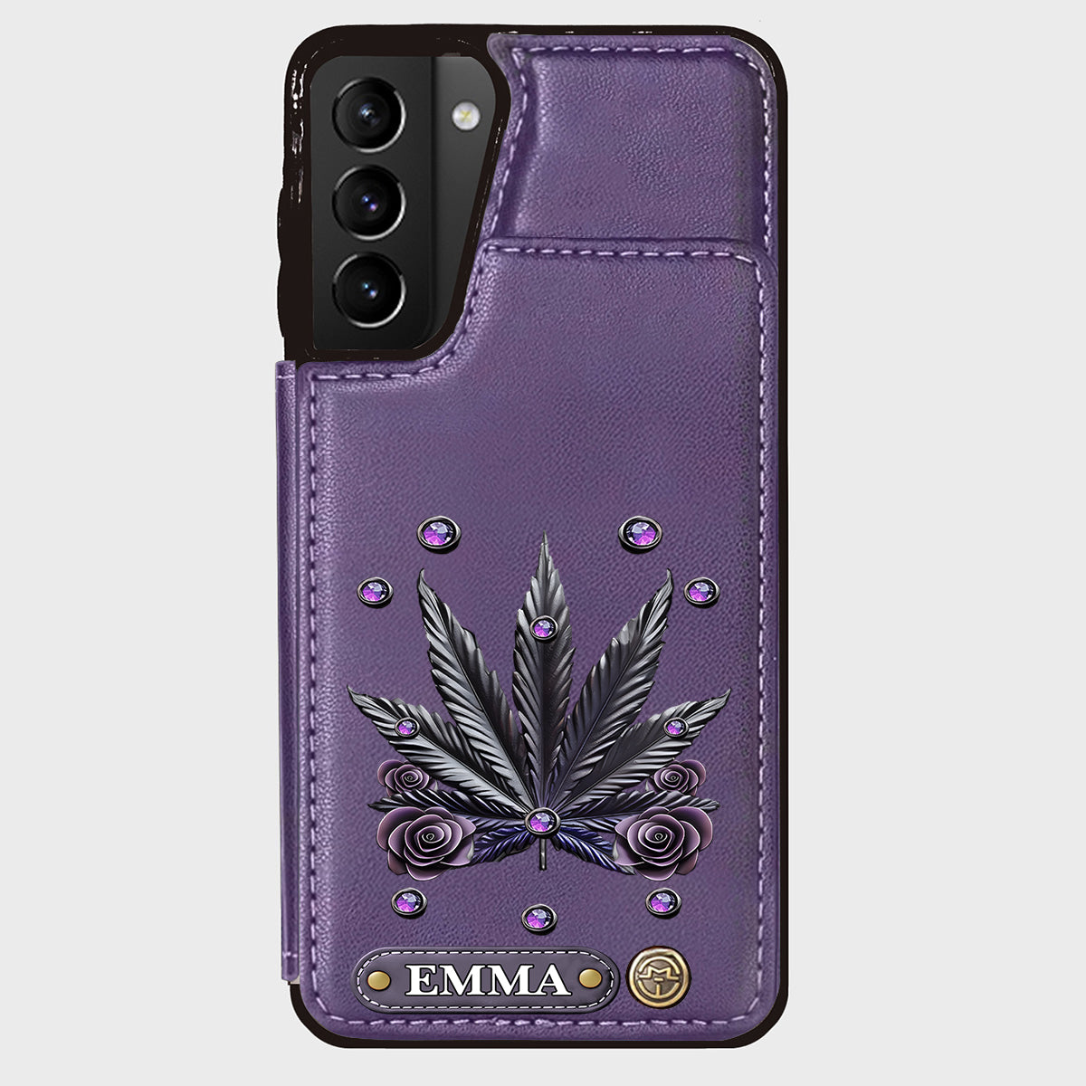 Étui portefeuille pour téléphone personnalisé avec motif cannabis - Magnifiques motifs de marijuana