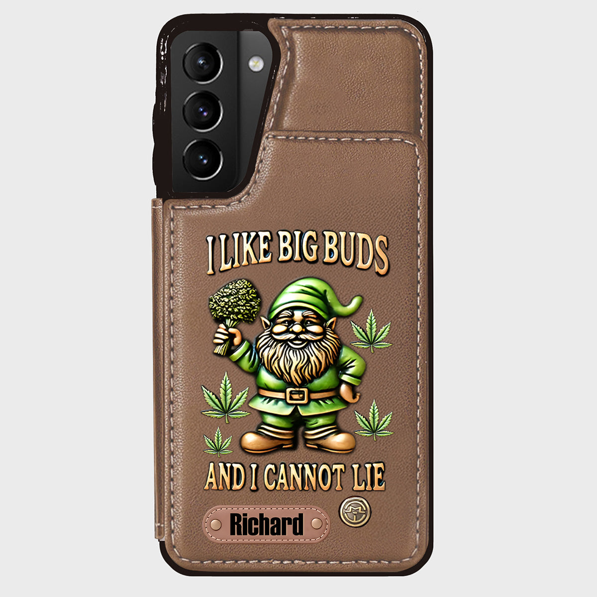 J'aime les grosses têtes - Étui portefeuille de téléphone personnalisé sur le thème du cannabis
