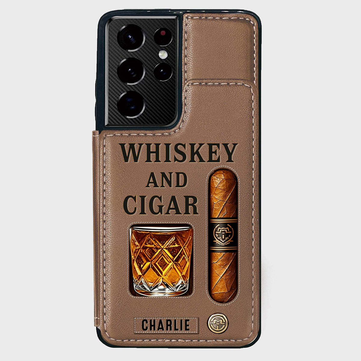 Whiskey & Cigar - Personalisierte Whisky-Handyhülle