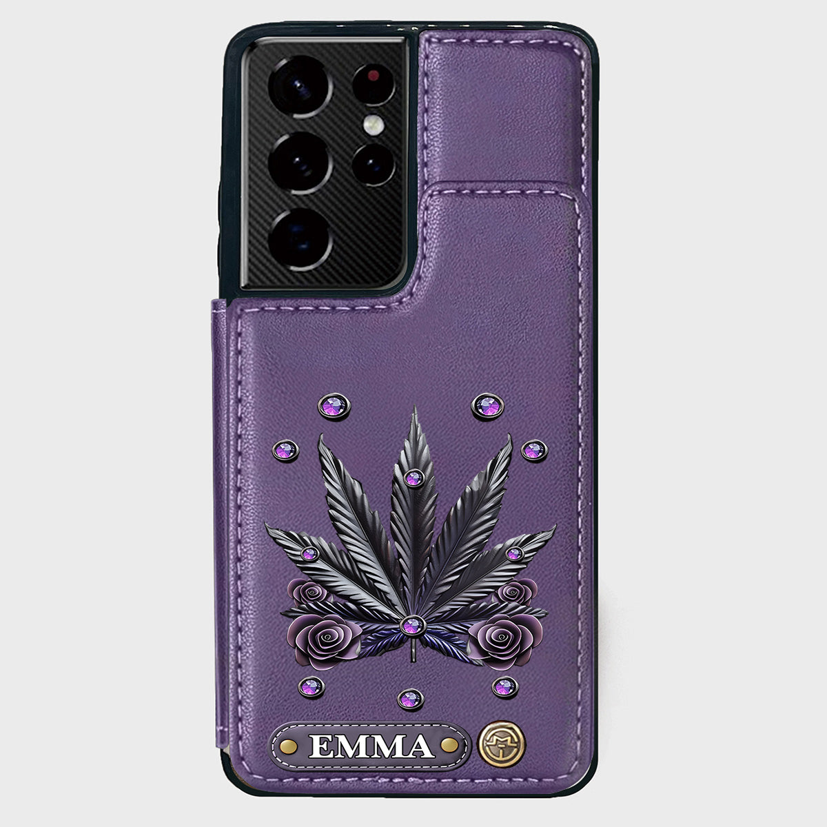 Étui portefeuille pour téléphone personnalisé avec motif cannabis - Magnifiques motifs de marijuana