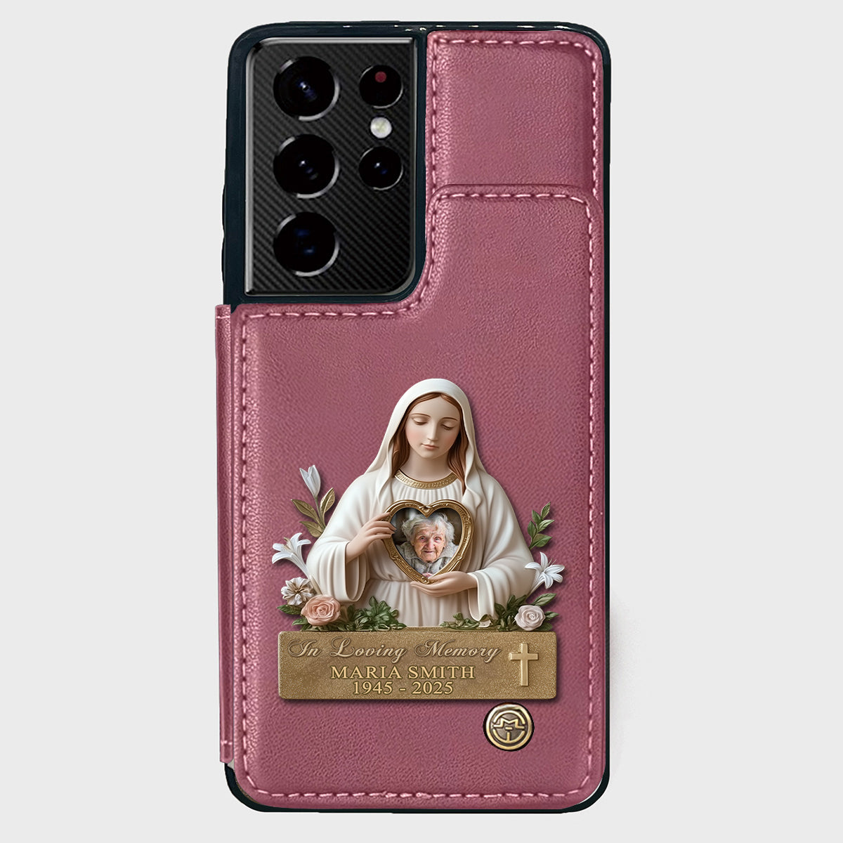 Virgin Mary Memorial - Personalized Memorial Wallet Phone Case