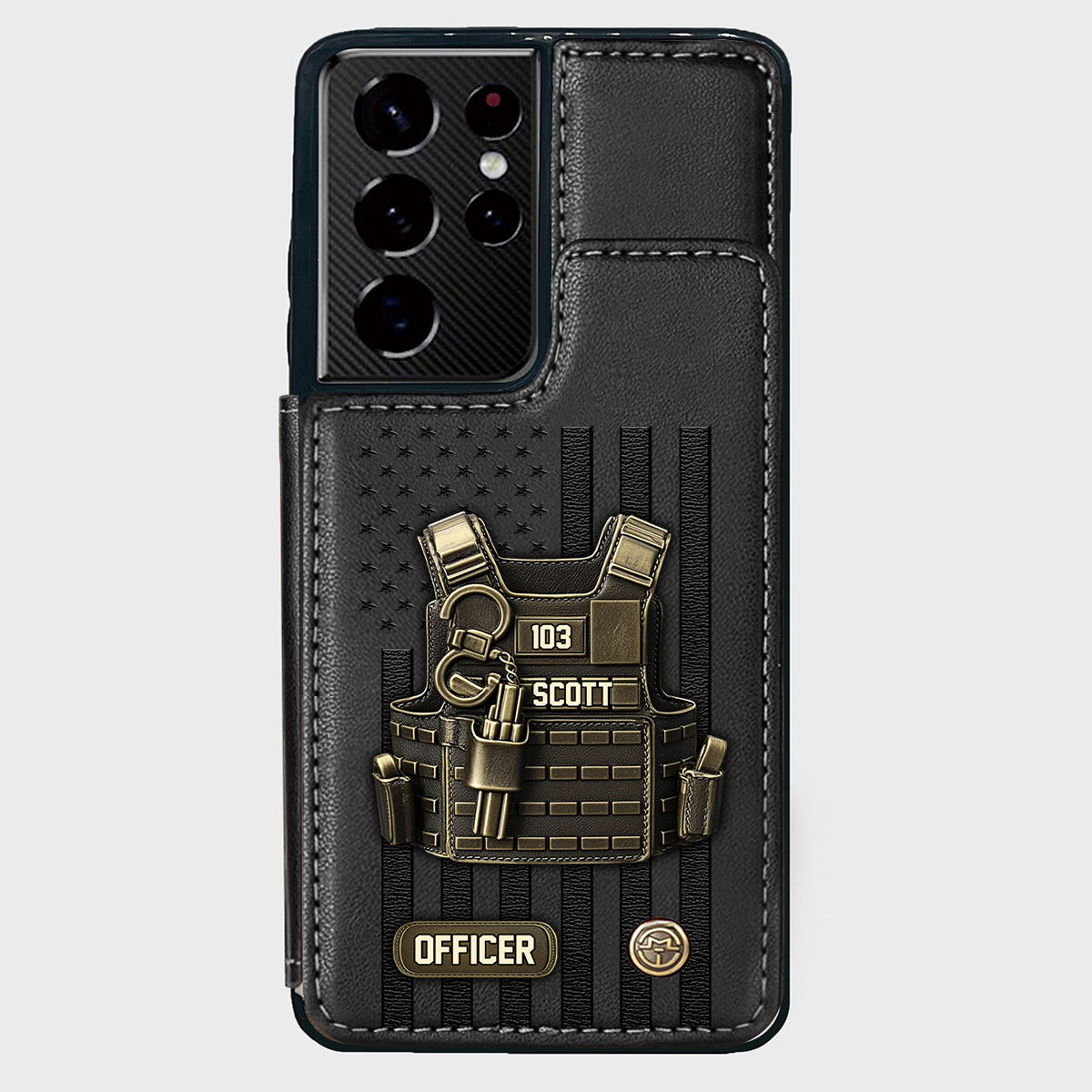 Fier d'être policier - Étui portefeuille personnalisé pour téléphone portable - Policier