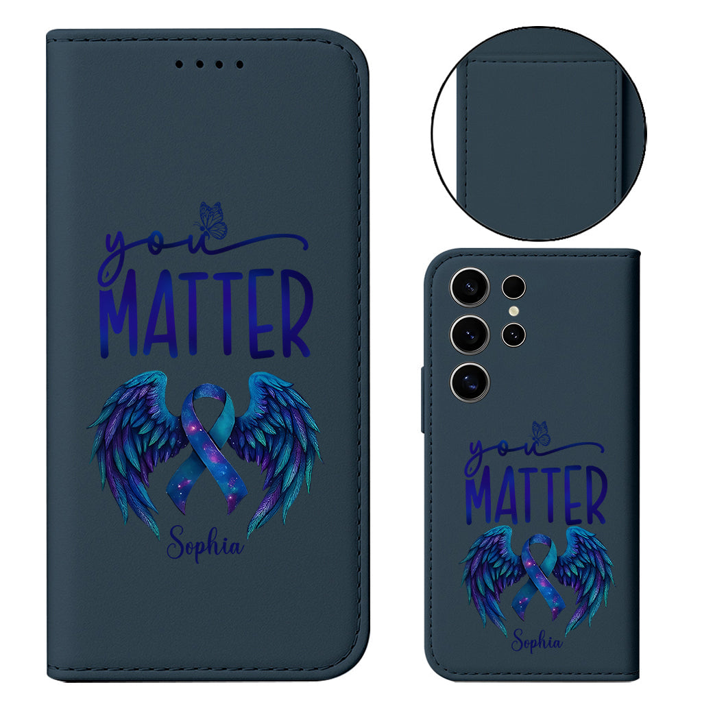 You Matter - Personalized Suicide Prevention Wallet Phone Case With Strap