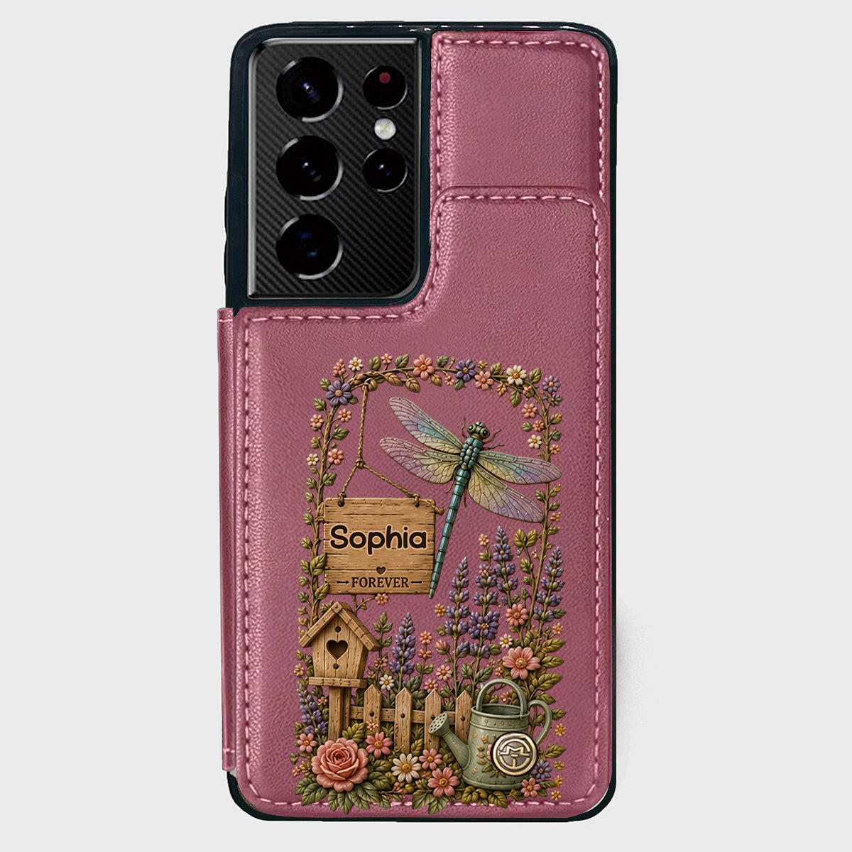 Humingbird, Dragonfly - Personalized Gardening Wallet Phone Case