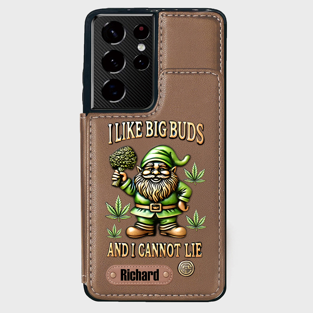 J'aime les grosses têtes - Étui portefeuille de téléphone personnalisé sur le thème du cannabis