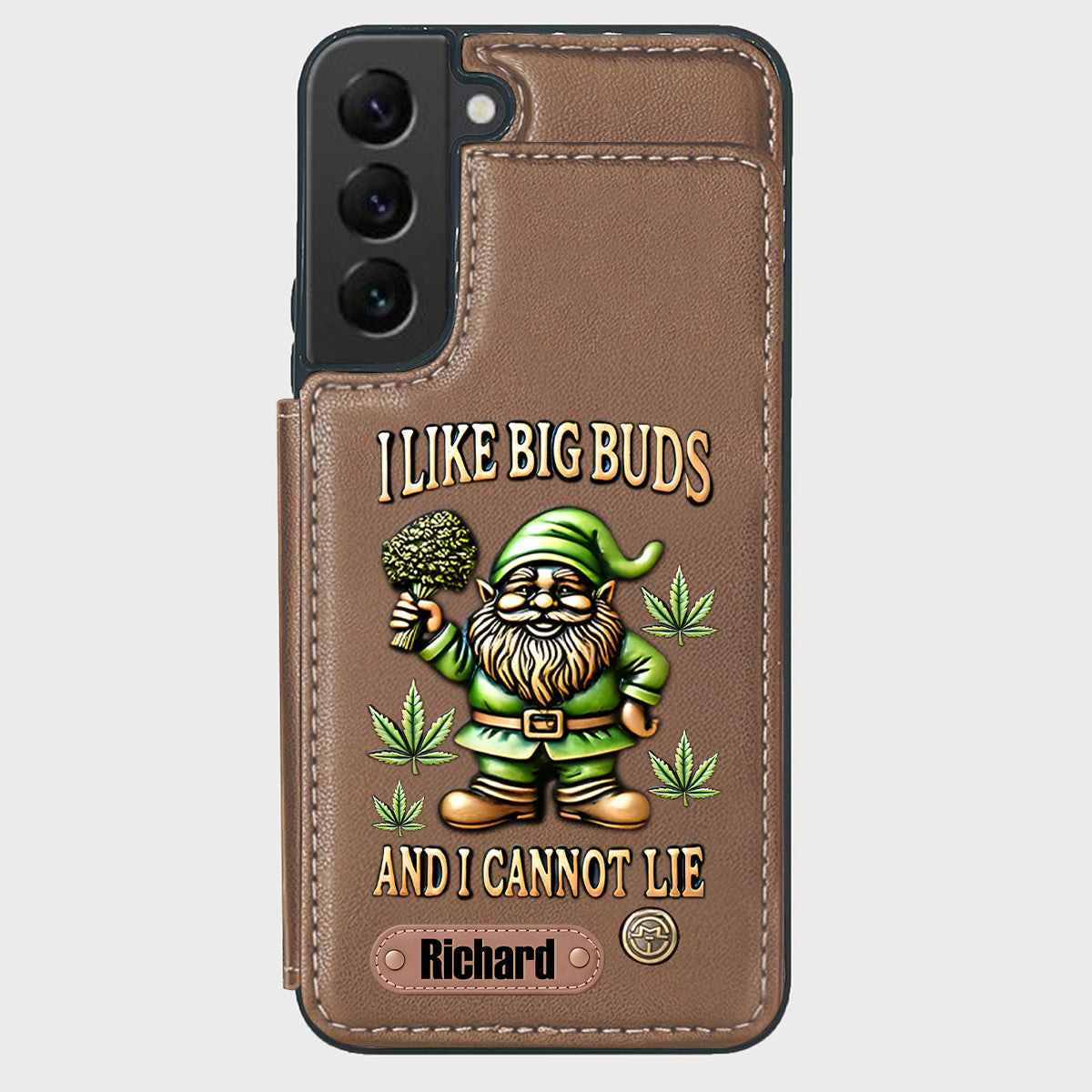 J'aime les grosses têtes - Étui portefeuille de téléphone personnalisé sur le thème du cannabis