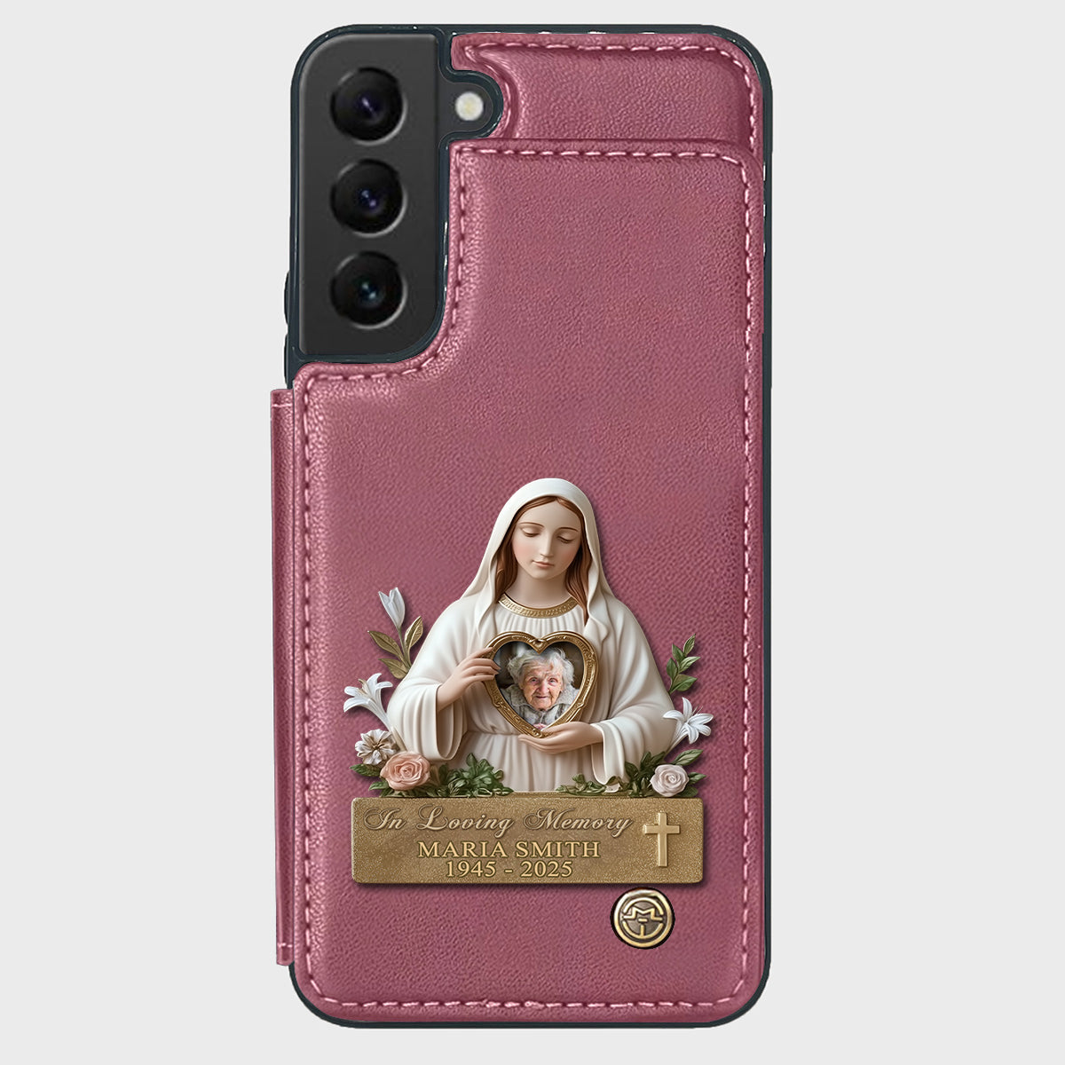 Virgin Mary Memorial - Personalized Memorial Wallet Phone Case
