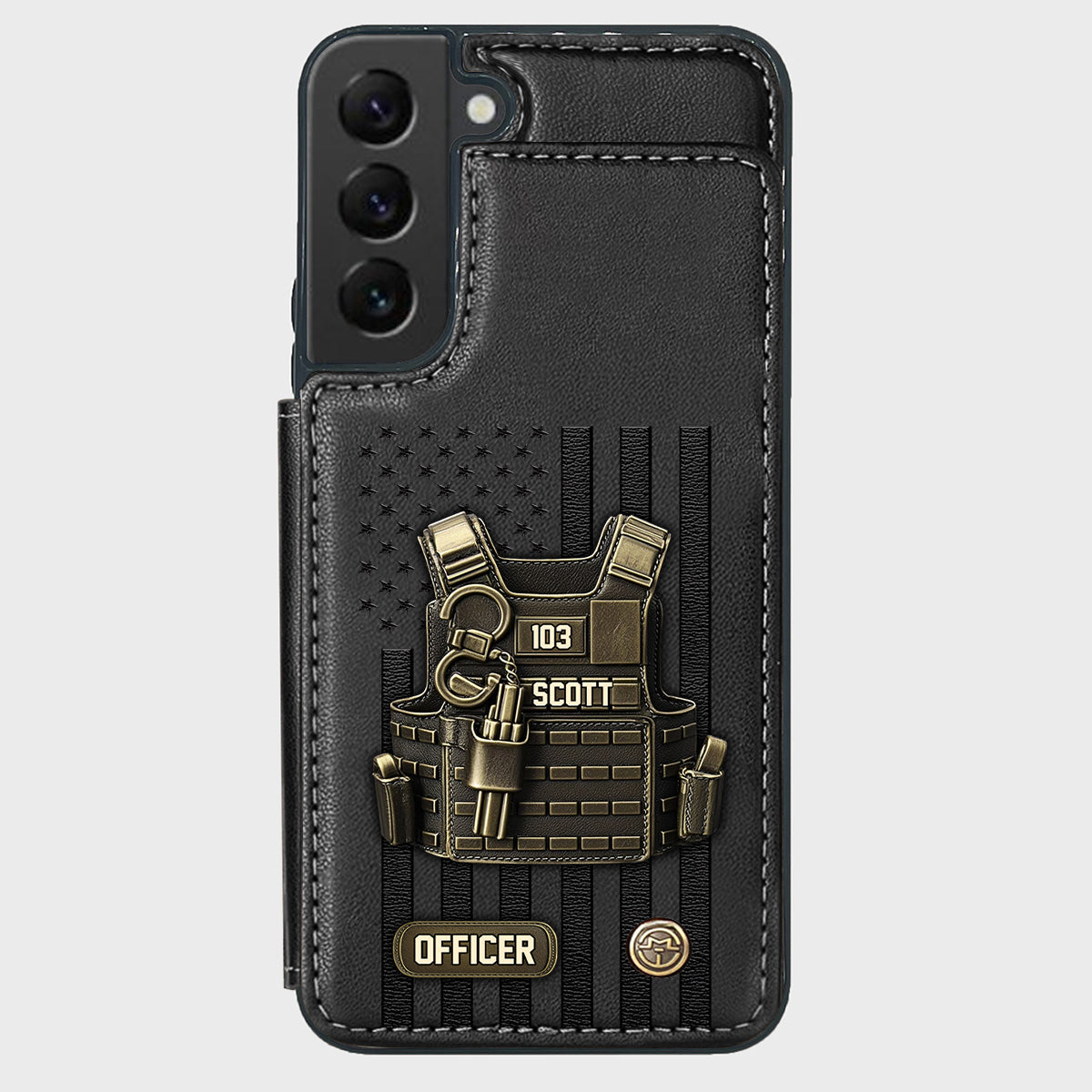 Fier d'être policier - Étui portefeuille personnalisé pour téléphone portable - Policier