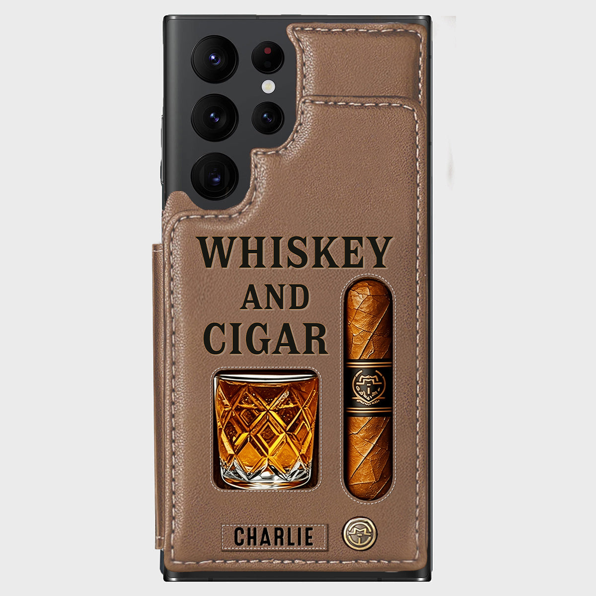 Whiskey & Cigar - Personalisierte Whisky-Handyhülle