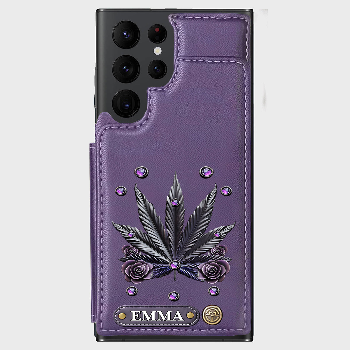 Étui portefeuille pour téléphone personnalisé avec motif cannabis - Magnifiques motifs de marijuana