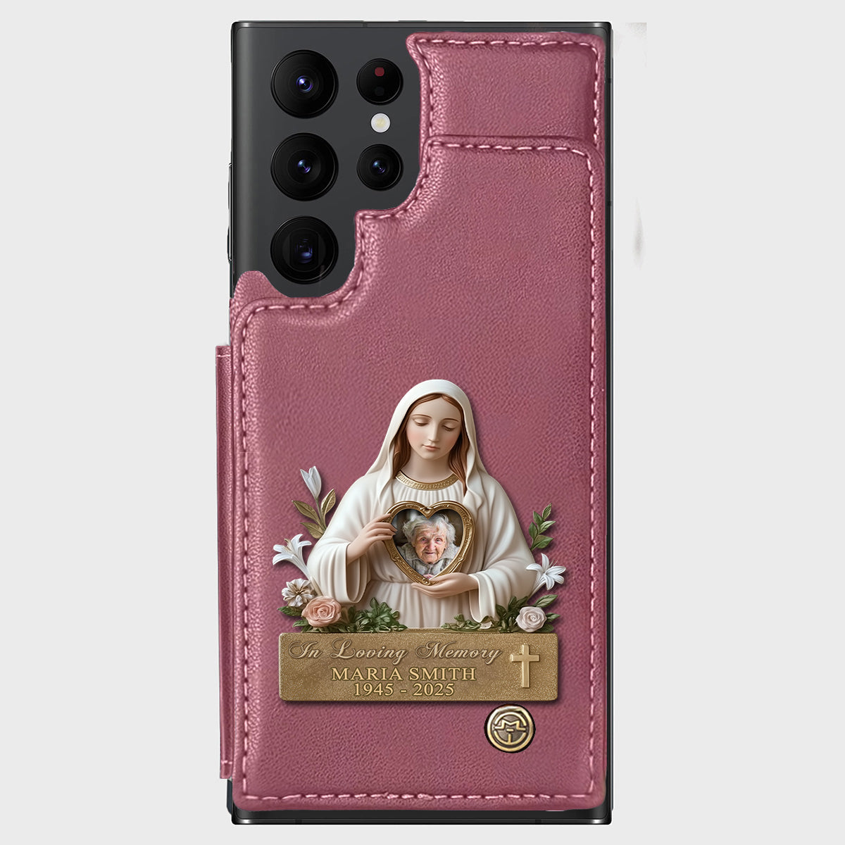 Virgin Mary Memorial - Personalized Memorial Wallet Phone Case