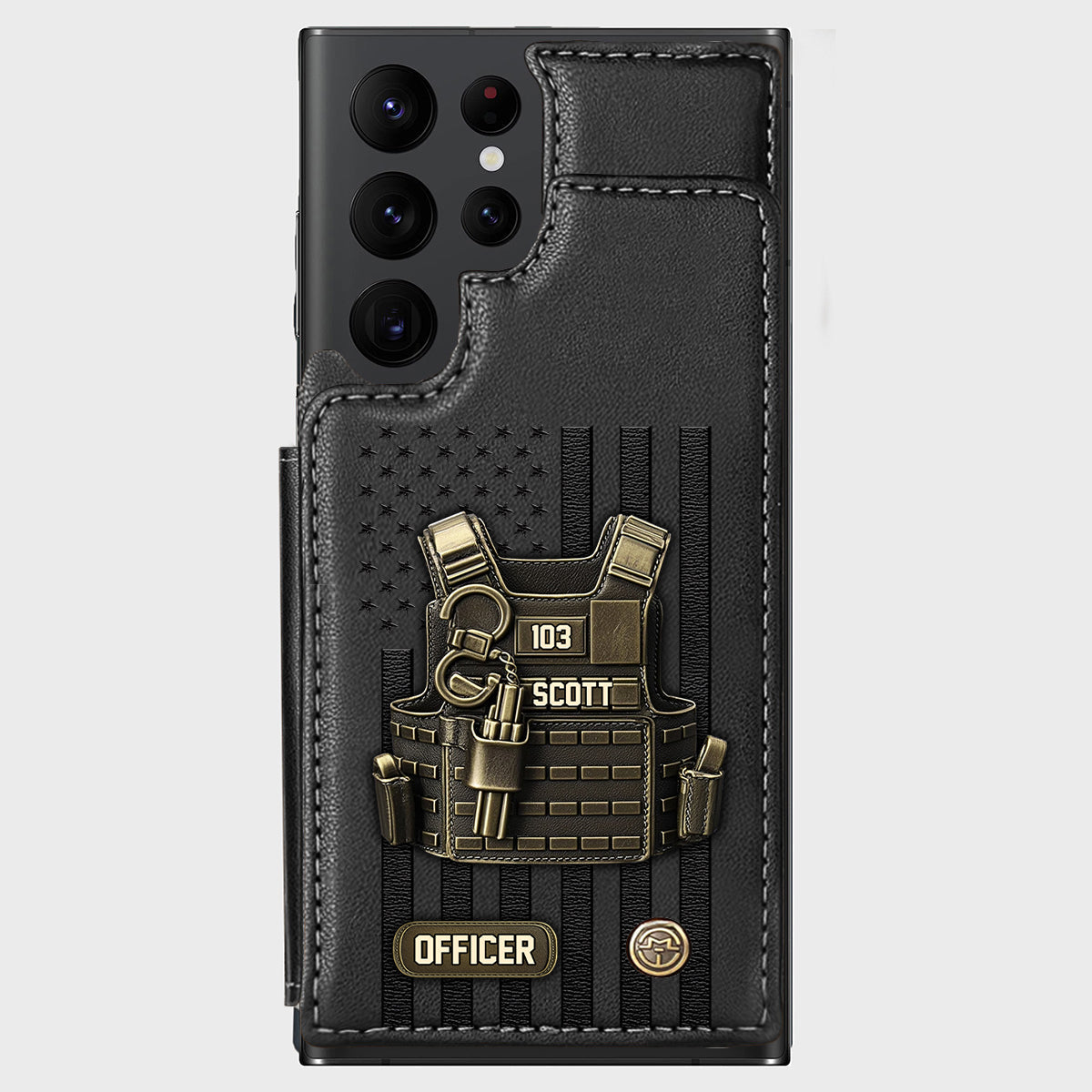 Fier d'être policier - Étui portefeuille personnalisé pour téléphone portable - Policier