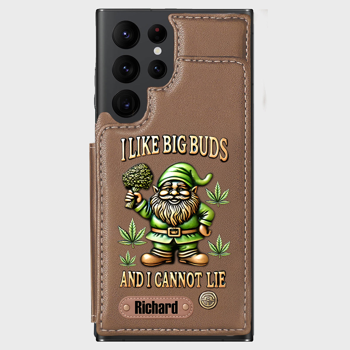 J'aime les grosses têtes - Étui portefeuille de téléphone personnalisé sur le thème du cannabis