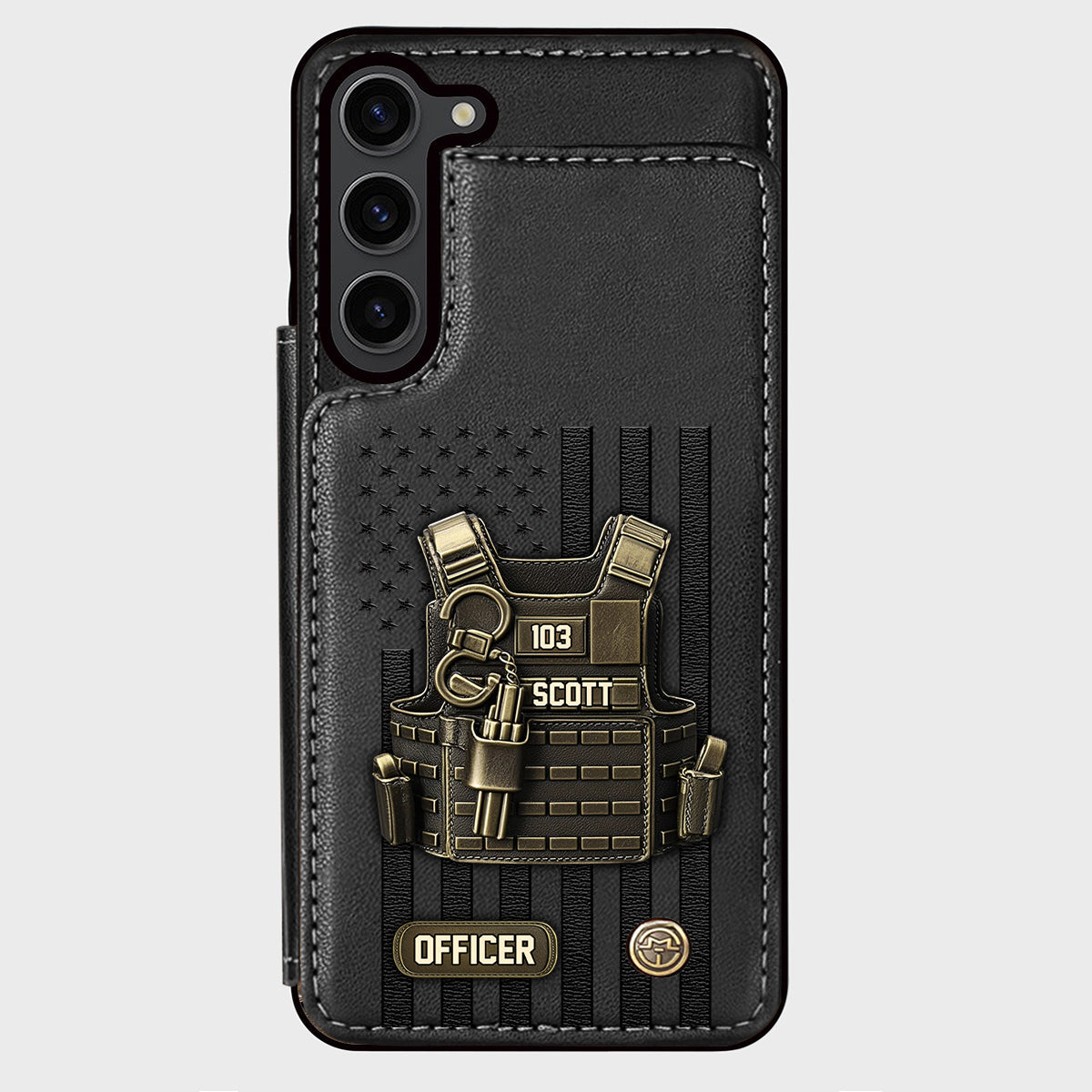 Fier d'être policier - Étui portefeuille personnalisé pour téléphone portable - Policier