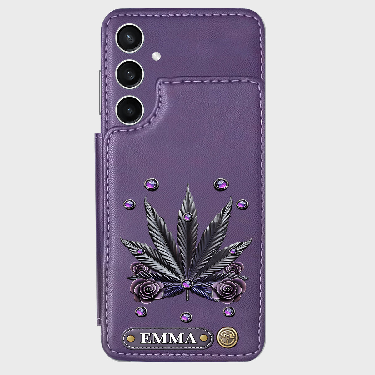 Étui portefeuille pour téléphone personnalisé avec motif cannabis - Magnifiques motifs de marijuana