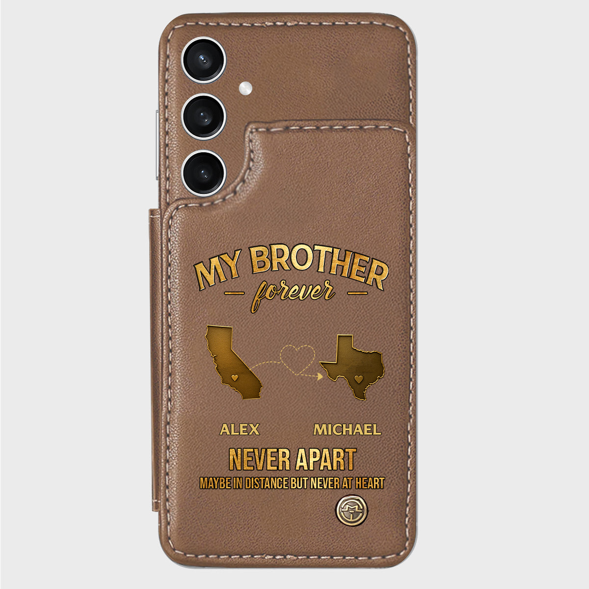Mein Bruder/Meine Schwester/Mein Sohn... Für immer, nie getrennt. Vielleicht in der Ferne, aber nie im Herzen – Personalisierte Handyhülle mit Geschwistermotiv
