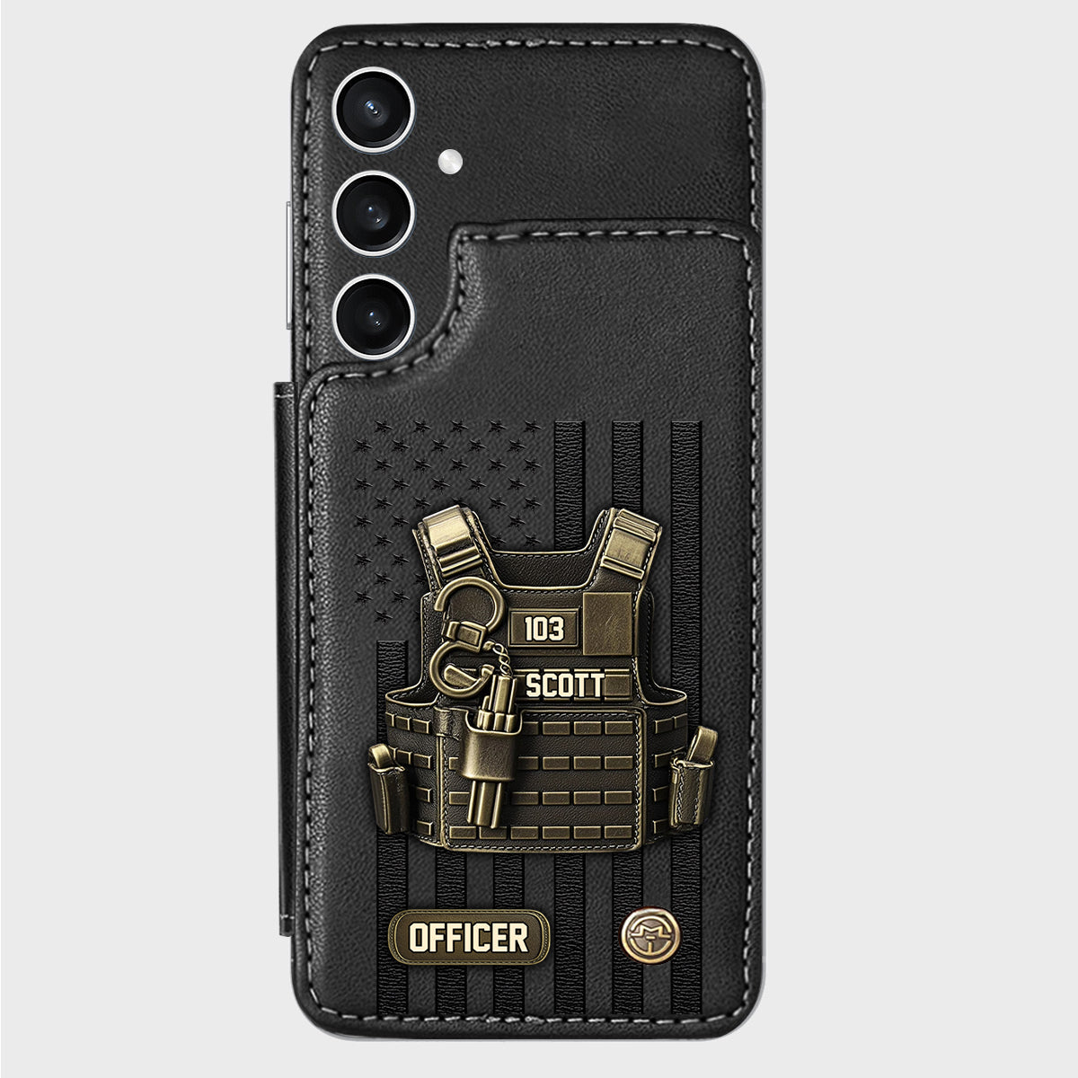 Fier d'être policier - Étui portefeuille personnalisé pour téléphone portable - Policier