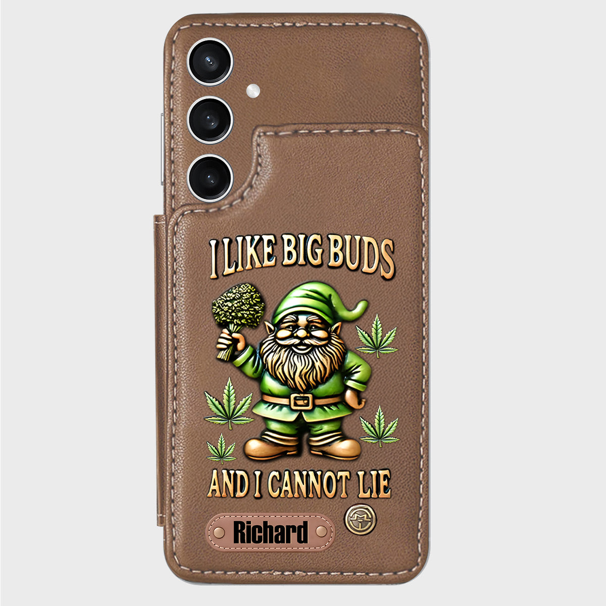 J'aime les grosses têtes - Étui portefeuille de téléphone personnalisé sur le thème du cannabis