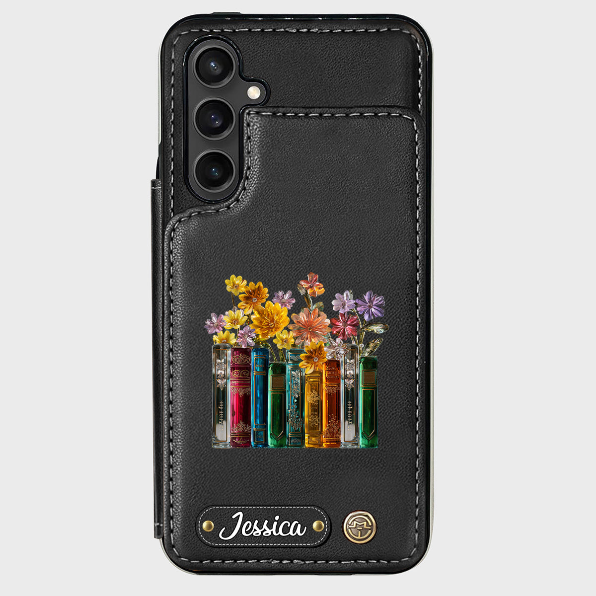 Books And Flowers - Personalized Book Wallet Phone Case