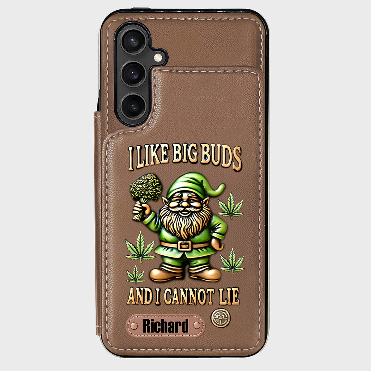 J'aime les grosses têtes - Étui portefeuille de téléphone personnalisé sur le thème du cannabis