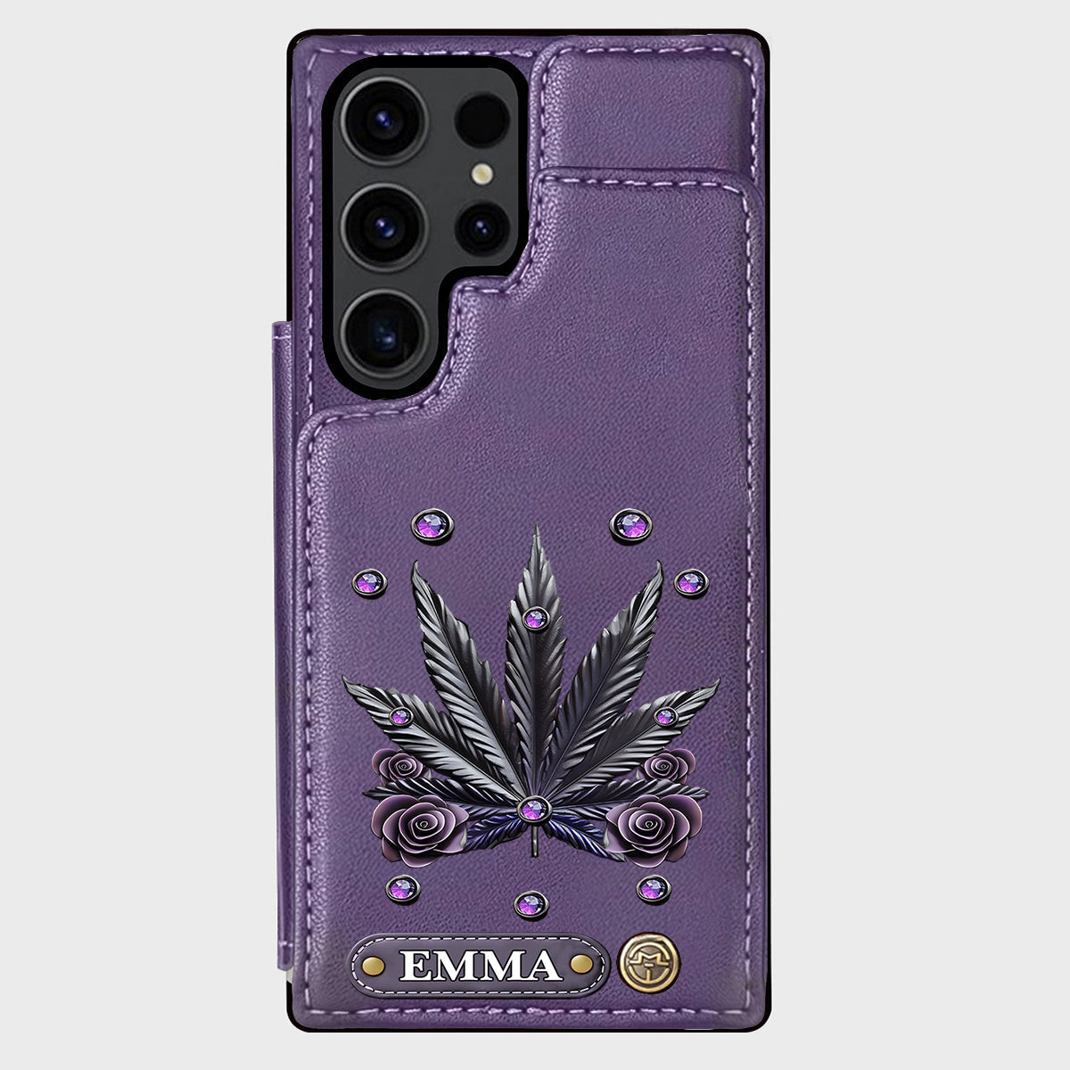Étui portefeuille pour téléphone personnalisé avec motif cannabis - Magnifiques motifs de marijuana
