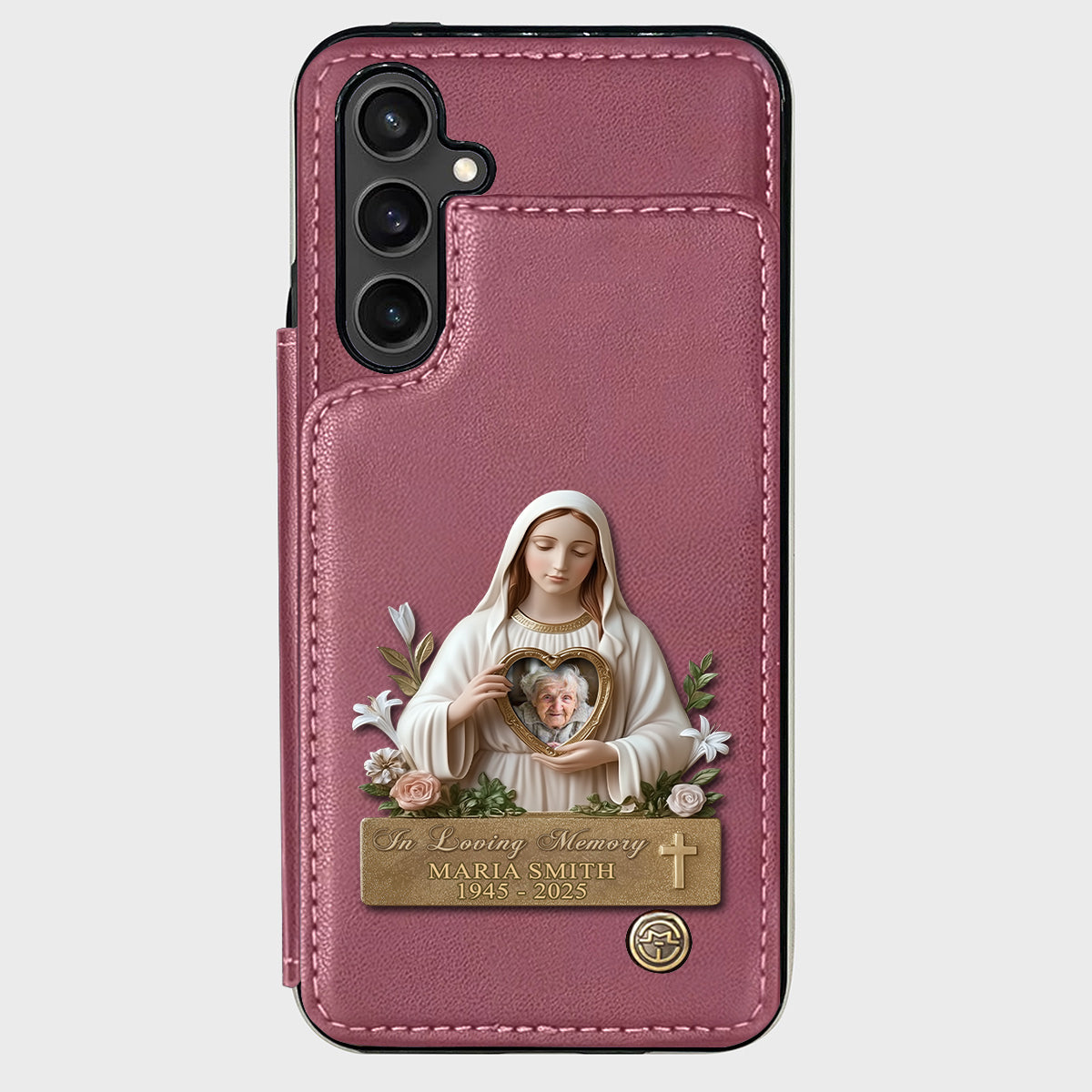 Virgin Mary Memorial - Personalized Memorial Wallet Phone Case