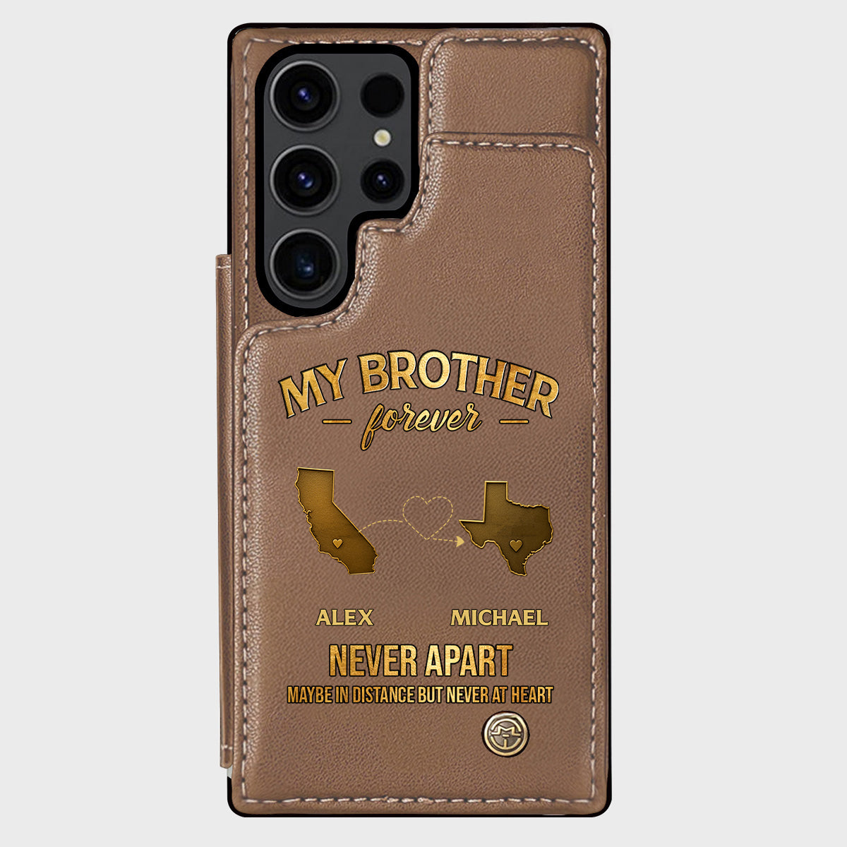 Mein Bruder/Meine Schwester/Mein Sohn... Für immer, nie getrennt. Vielleicht in der Ferne, aber nie im Herzen – Personalisierte Handyhülle mit Geschwistermotiv