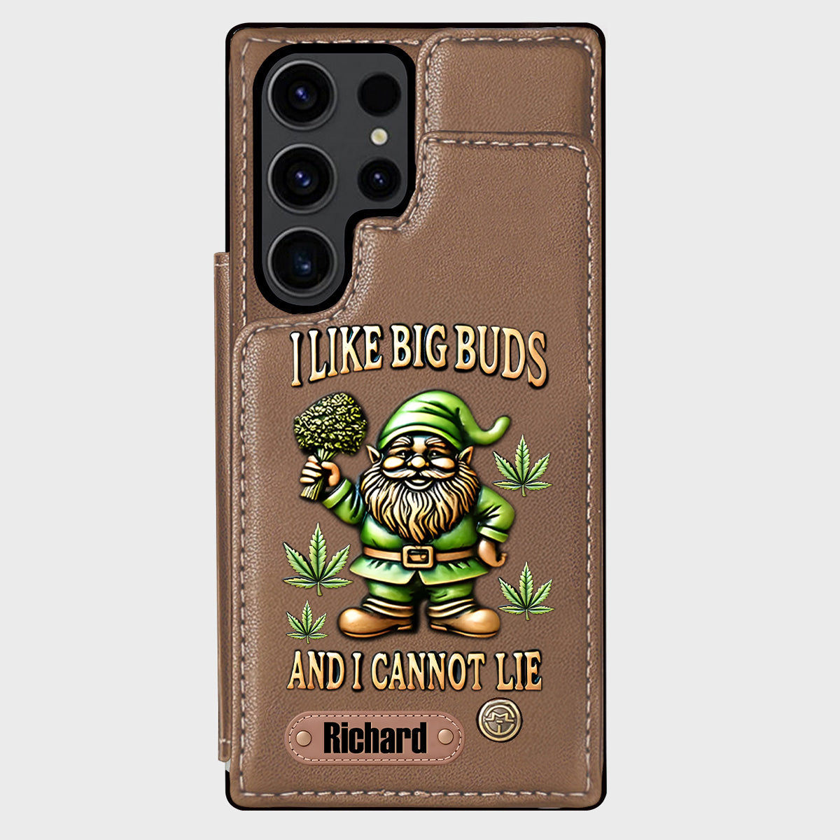 J'aime les grosses têtes - Étui portefeuille de téléphone personnalisé sur le thème du cannabis