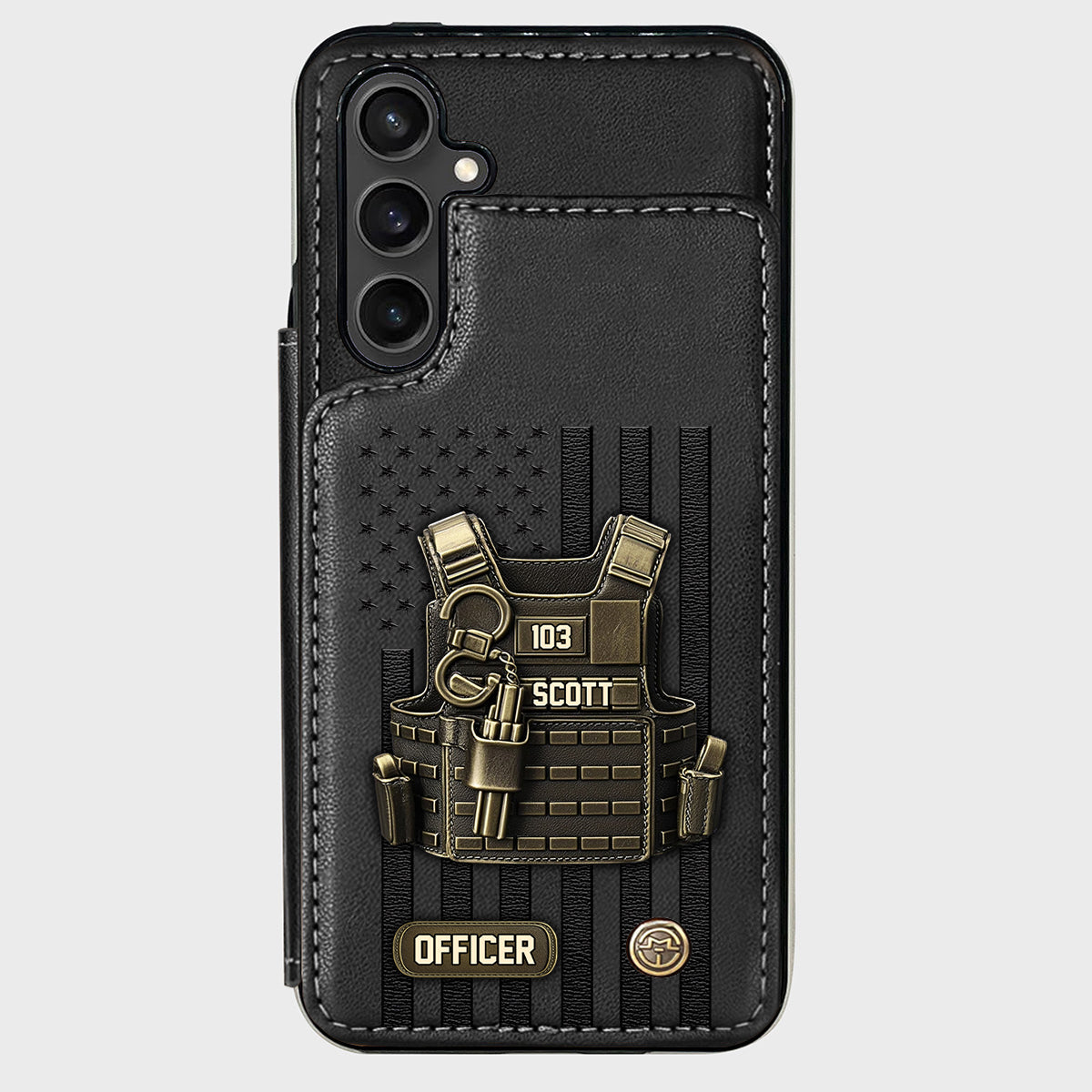 Fier d'être policier - Étui portefeuille personnalisé pour téléphone portable - Policier
