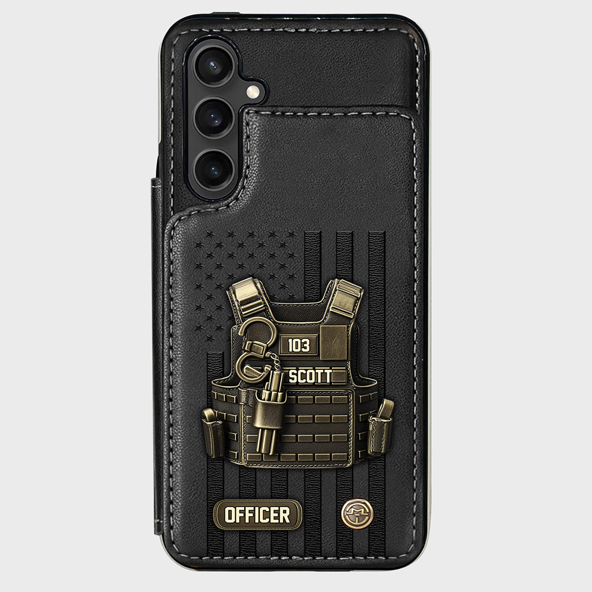 Fier d'être policier - Étui portefeuille personnalisé pour téléphone portable - Policier