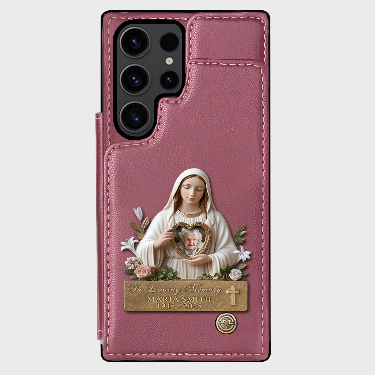 Virgin Mary Memorial - Personalized Memorial Wallet Phone Case