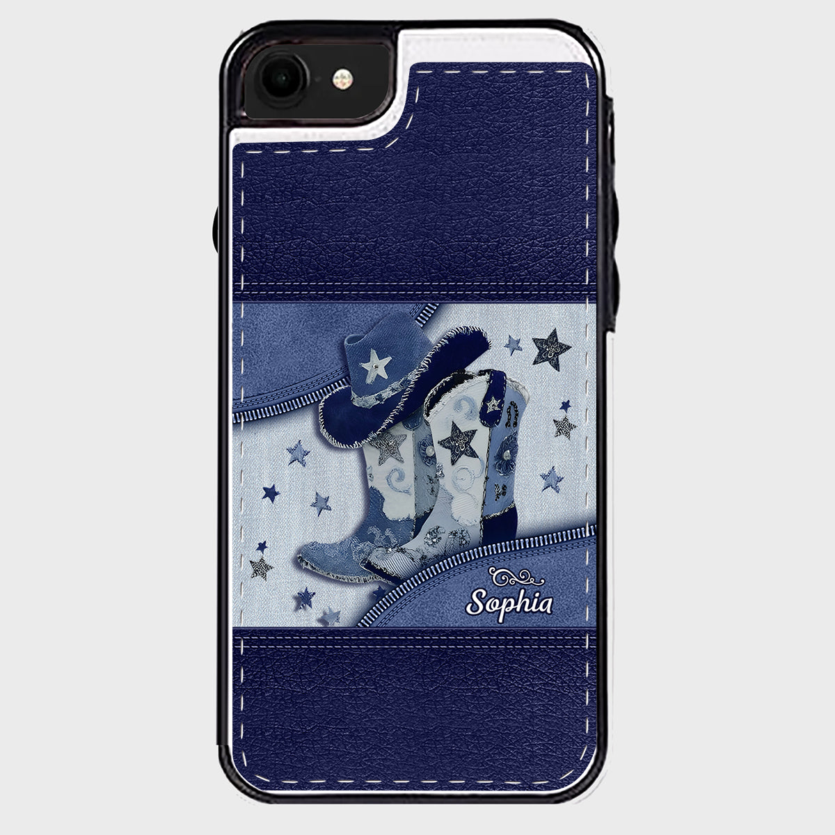 Bottes de cowgirl - Étui portefeuille pliable personnalisé pour téléphone, style cowgirl