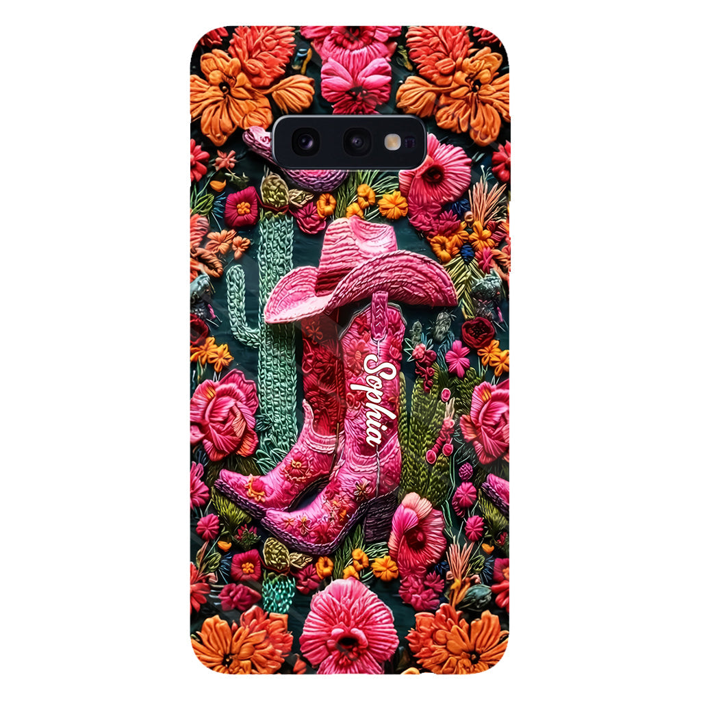 Pink Cowgirl – Personalisierte Handyhülle im Country-Girl-Stil mit Volldruck