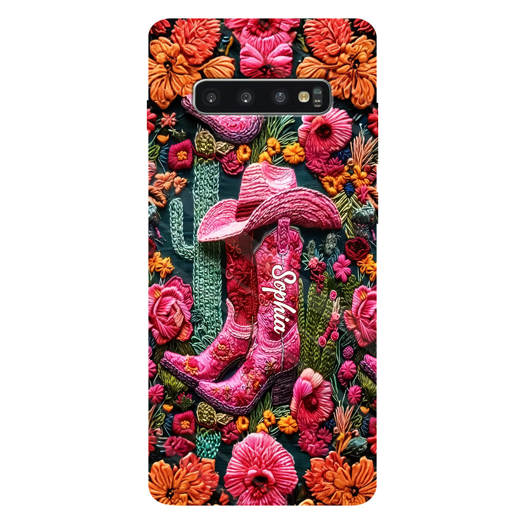 Pink Cowgirl – Personalisierte Handyhülle im Country-Girl-Stil mit Volldruck