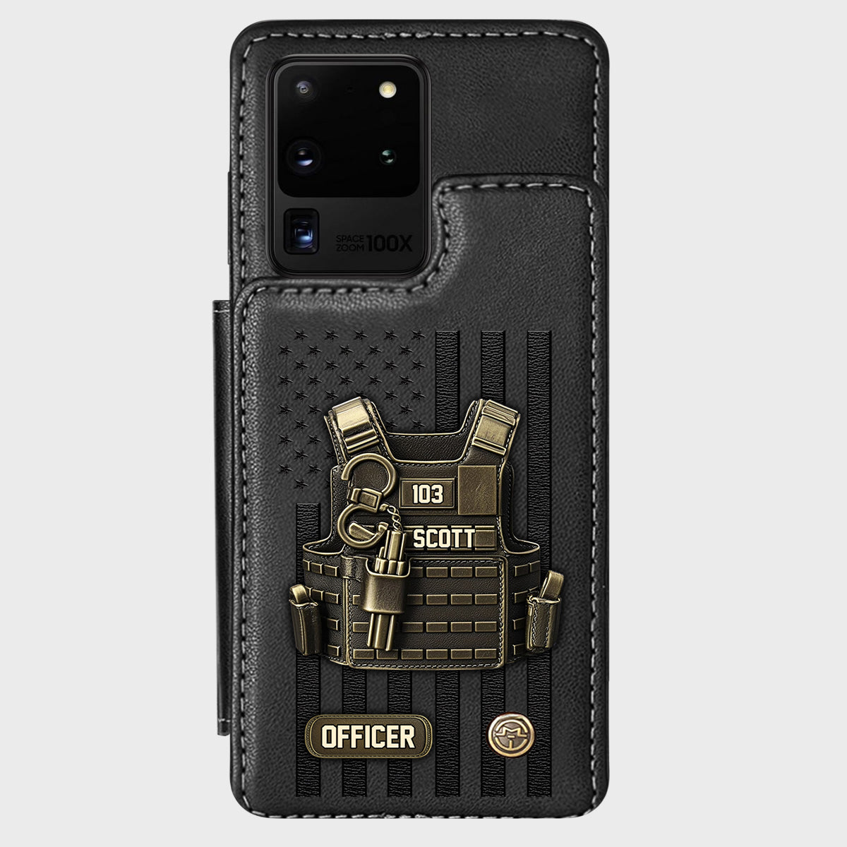 Fier d'être policier - Étui portefeuille personnalisé pour téléphone portable - Policier