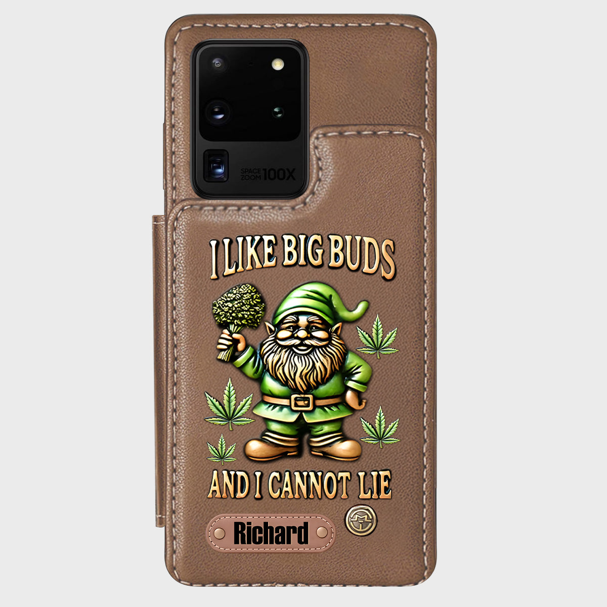 J'aime les grosses têtes - Étui portefeuille de téléphone personnalisé sur le thème du cannabis