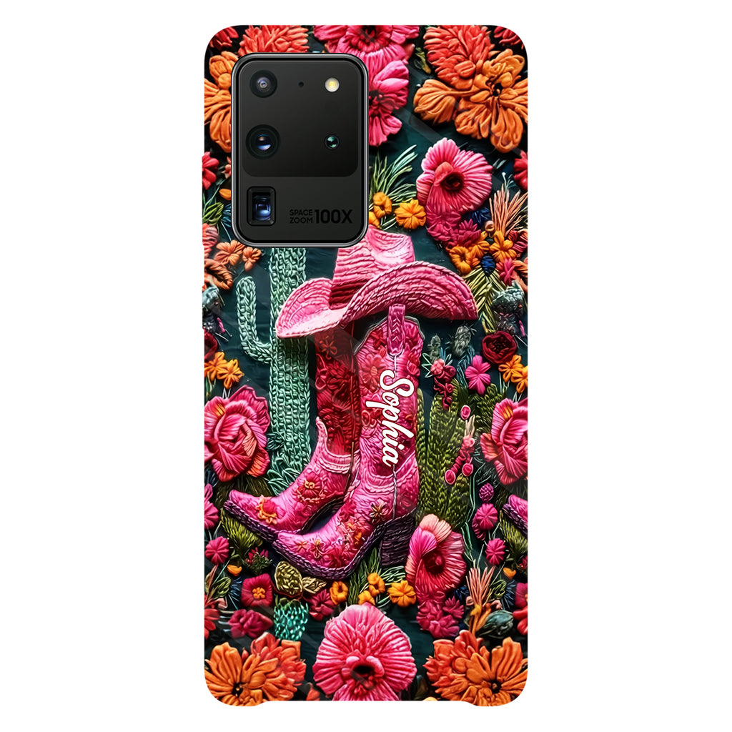 Pink Cowgirl – Personalisierte Handyhülle im Country-Girl-Stil mit Volldruck