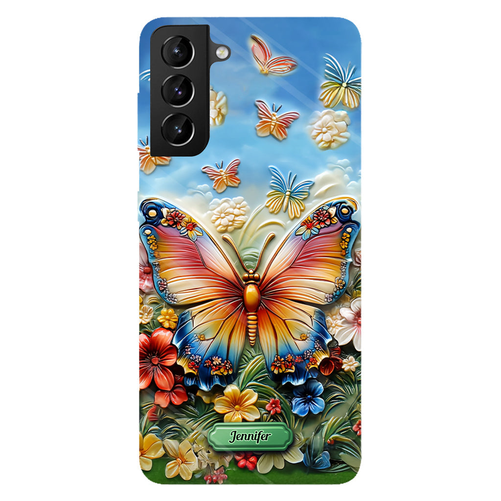 Wunderschöner Schmetterling, Biene, Libelle, Kolibri – personalisierte Handyhülle mit Schmetterlingsmotiv