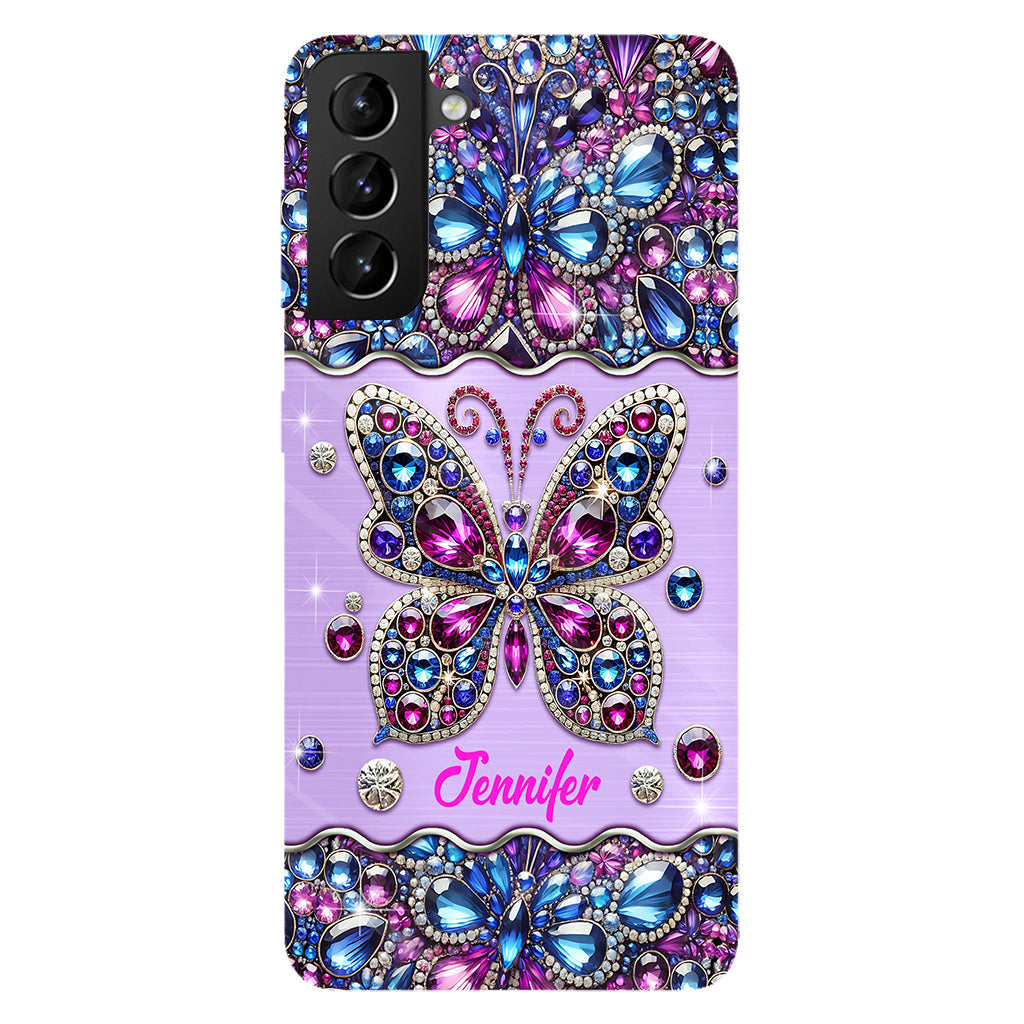 Glitzernder Schmetterling – Personalisierte Handyhülle mit Schmetterlingsmotiv