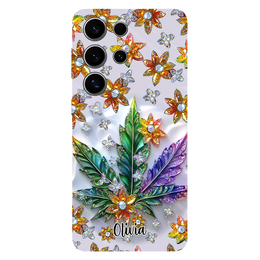 Wunderschönes Blatt - Personalisierte Handyhülle mit Cannabis-Vollbilddruck
