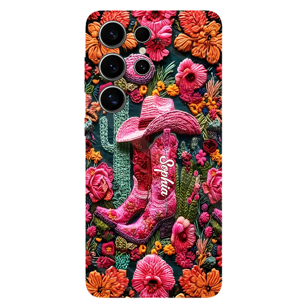 Pink Cowgirl – Personalisierte Handyhülle im Country-Girl-Stil mit Volldruck