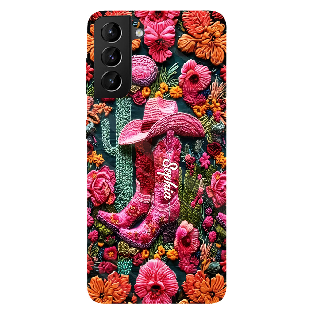 Pink Cowgirl – Personalisierte Handyhülle im Country-Girl-Stil mit Volldruck
